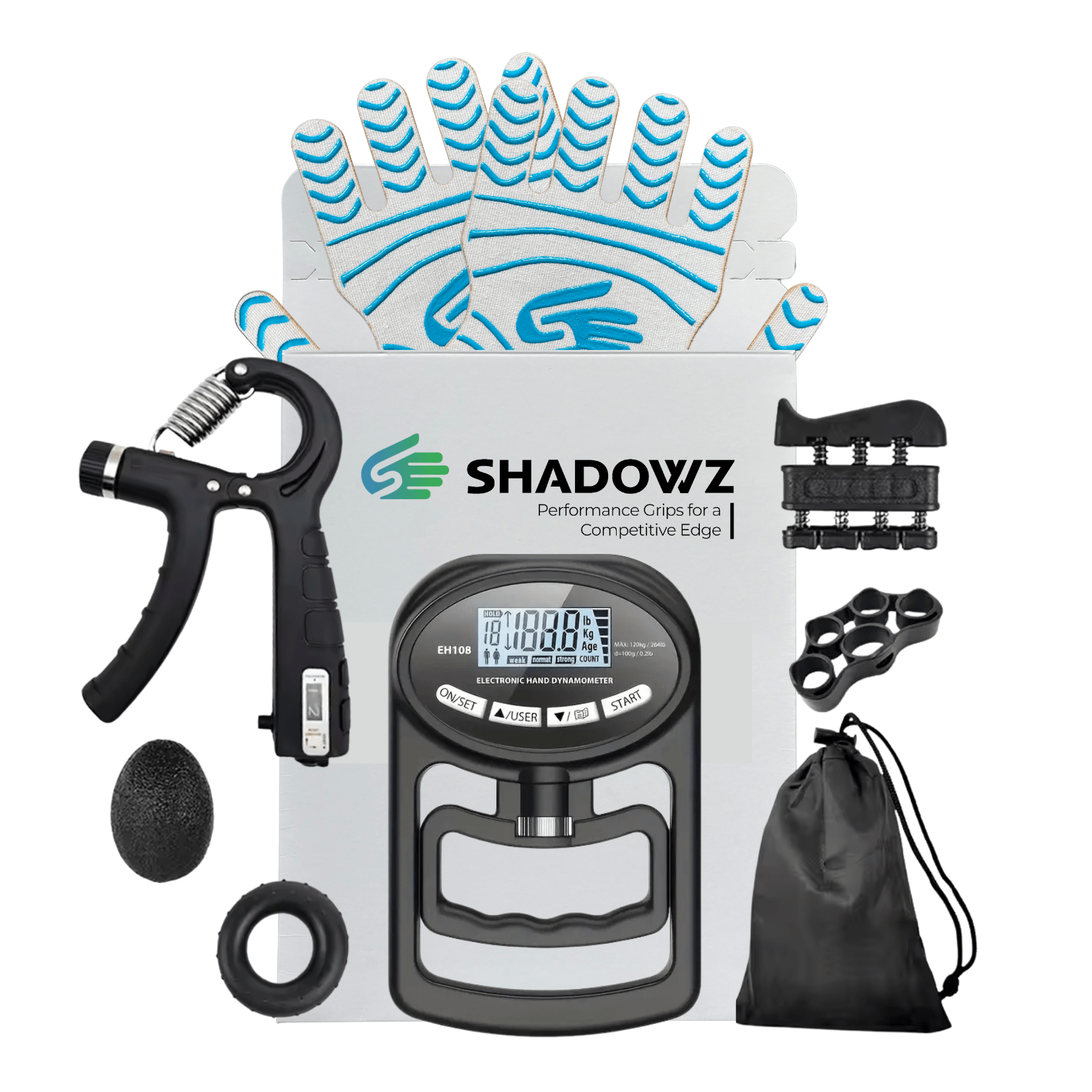 Complete grip training bundle (medium grips) - grip strengthener, grip tester, finger strengthener