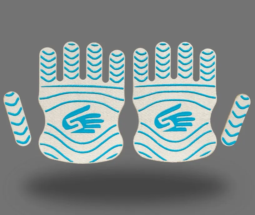 Blue athletic hand grips for women