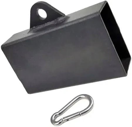 Pinch Block - black metal attachment with a hook for attaching to cable machines to enhance finger, forearm and overall grip strength