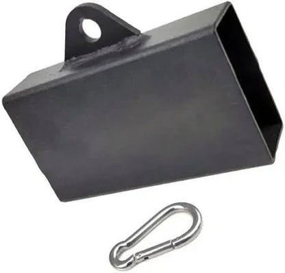 Pinch Block - black metal attachment with a hook for attaching to cable machines to enhance finger, forearm and overall grip strength