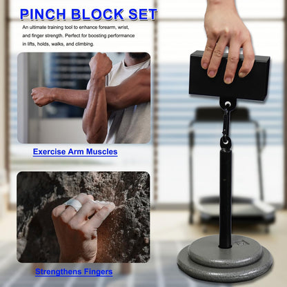 Pinch block set used for arm muscle exercise and finger strength training.
